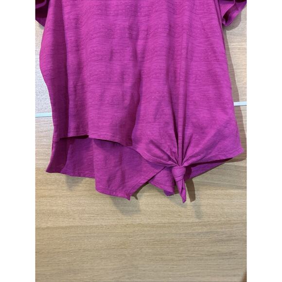 Westbound Woman Vivid Fuchsia Pink Cotton Sz 2X layered Asymetrical Tunic Top - Picture 3 of 7